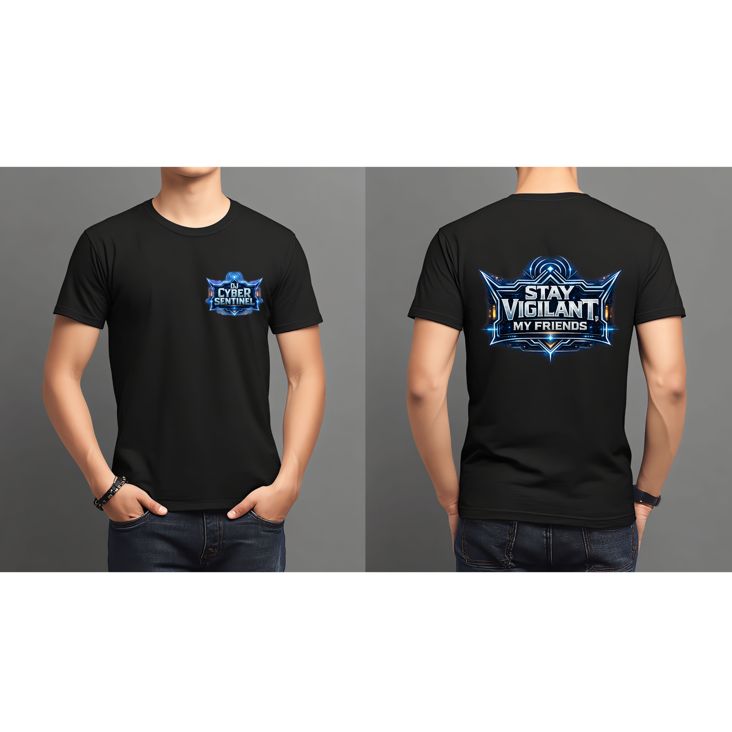 Dj Cyber Sentinel - Pocket Logo and Back Print