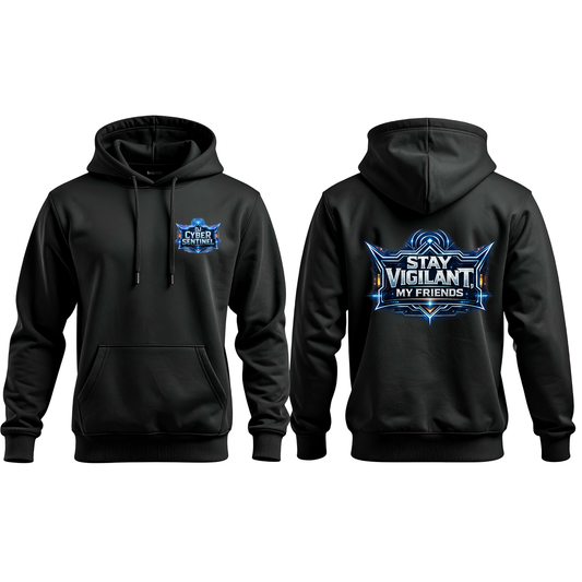 Dj Cyber Sentinel Hoodie - Pocket Logo and Back Print