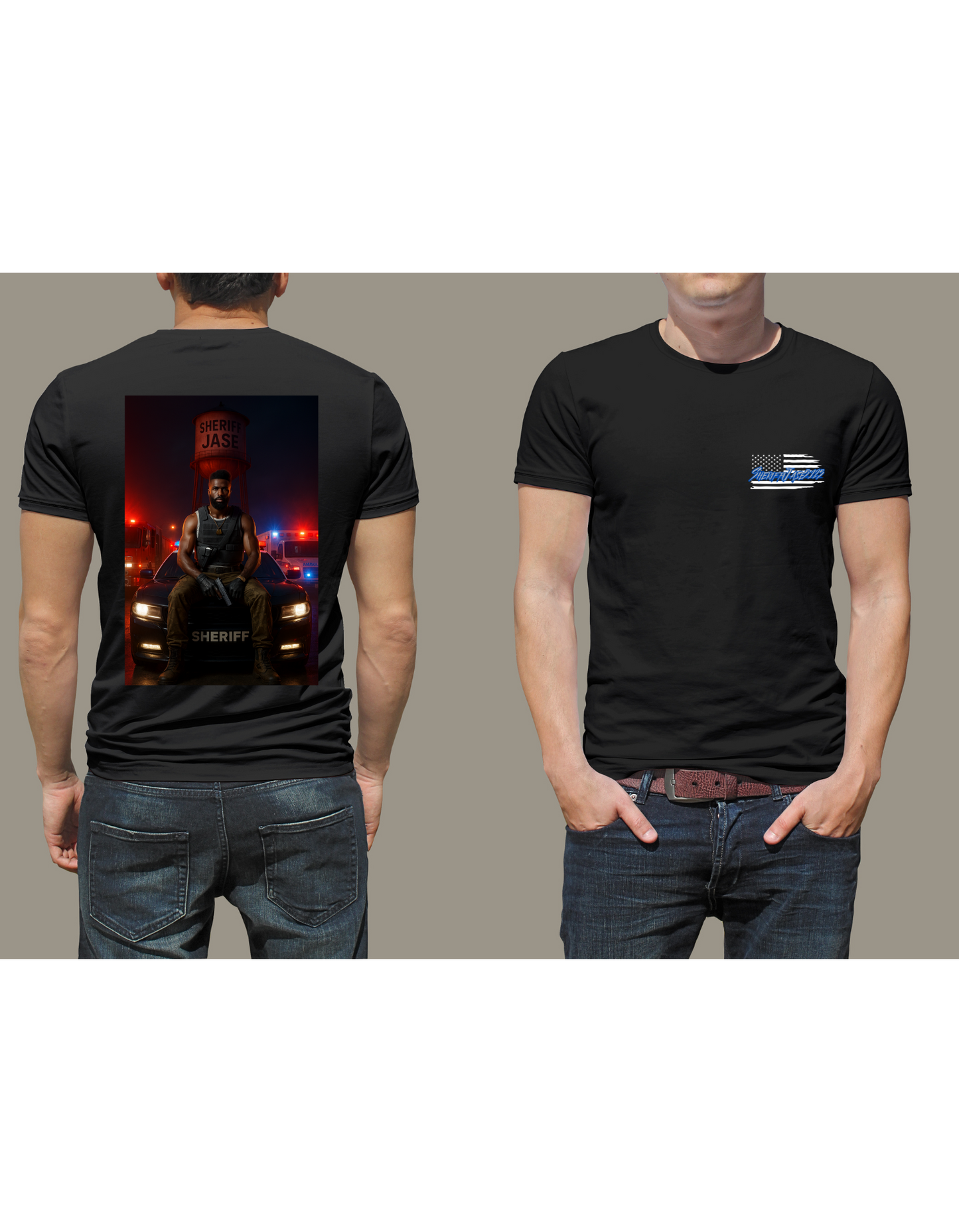 SheriffJase5125 Tee - Pocket Logo and Back Print