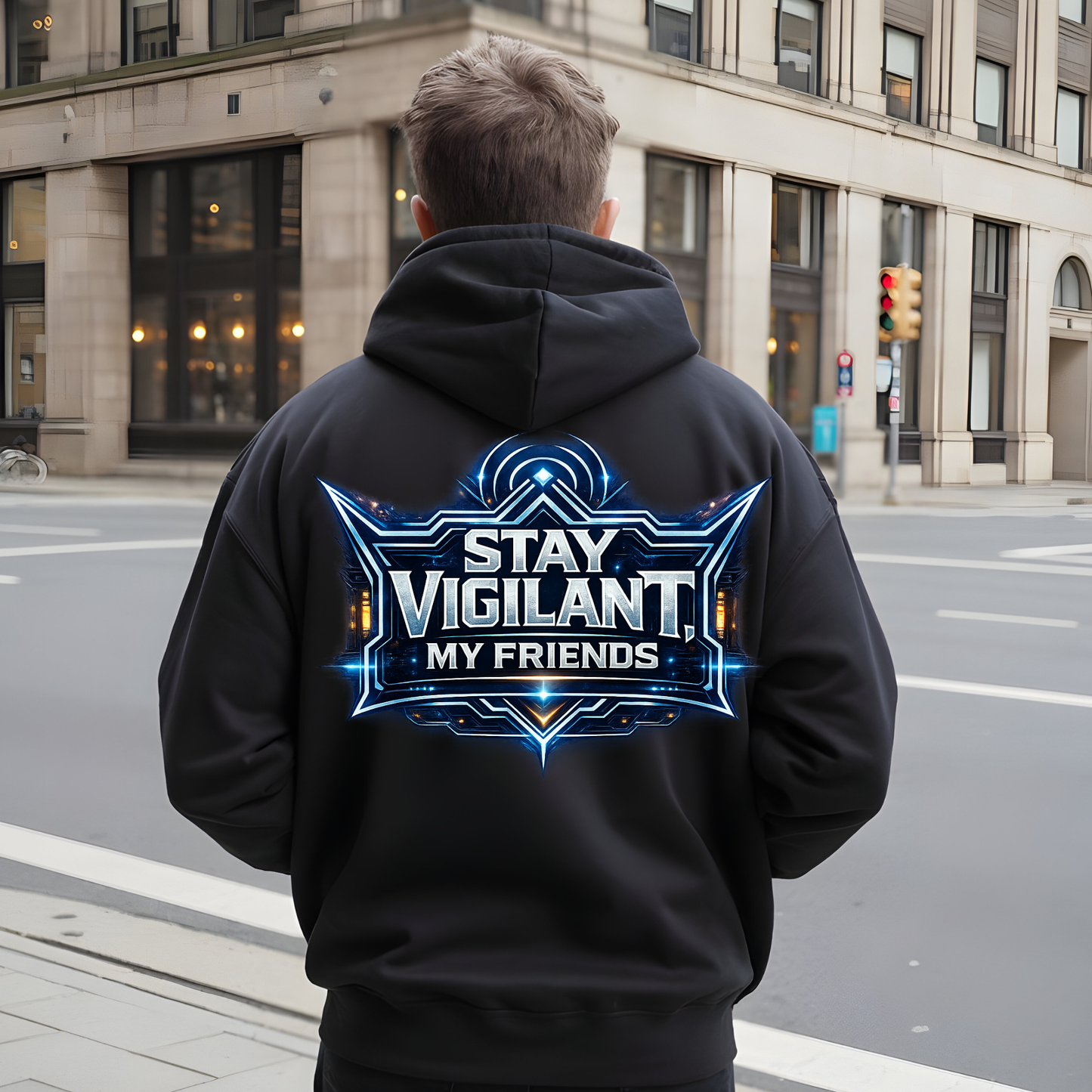 Dj Cyber Sentinel Hoodie - Pocket Logo and Back Print