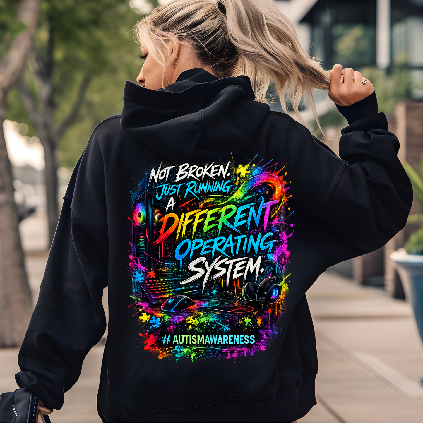 MrUrAdopted Hoodie – Pocket Logo + Back Print