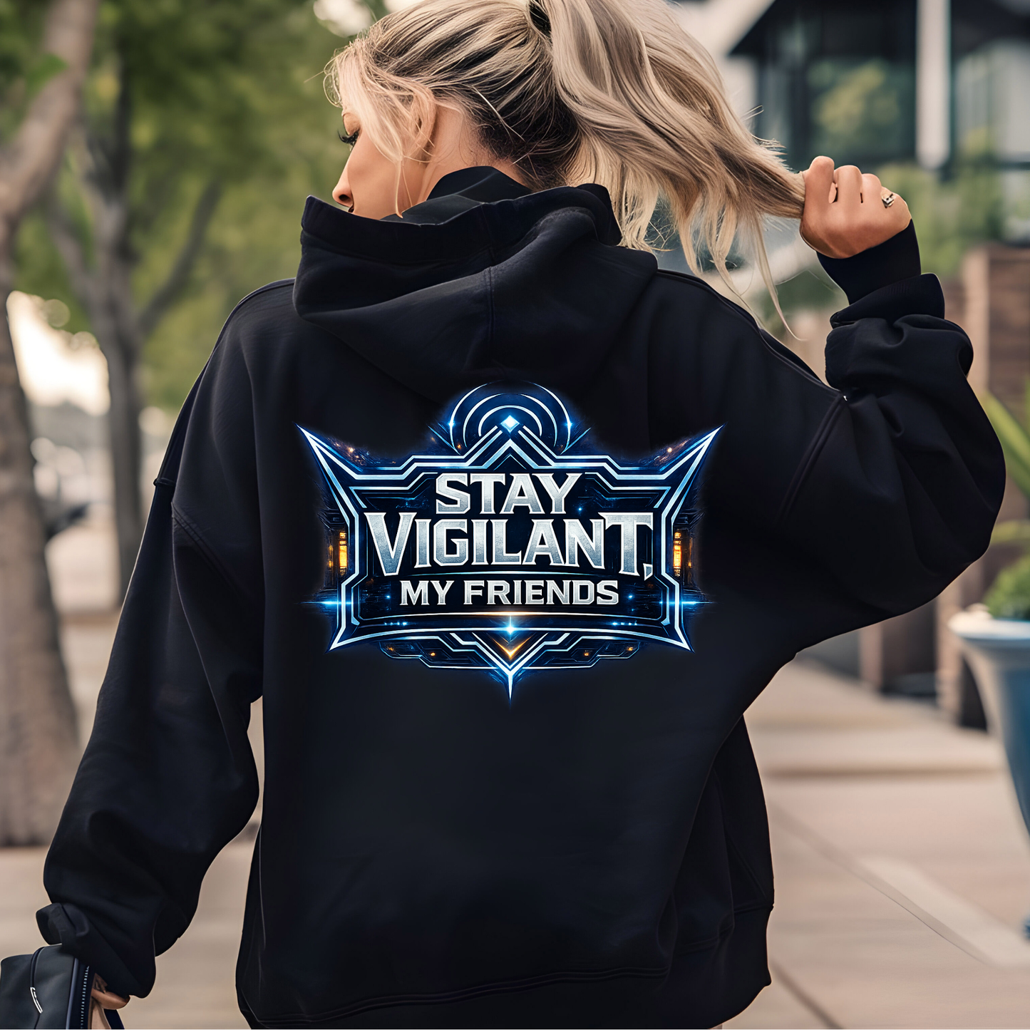 Dj Cyber Sentinel Hoodie - Pocket Logo and Back Print
