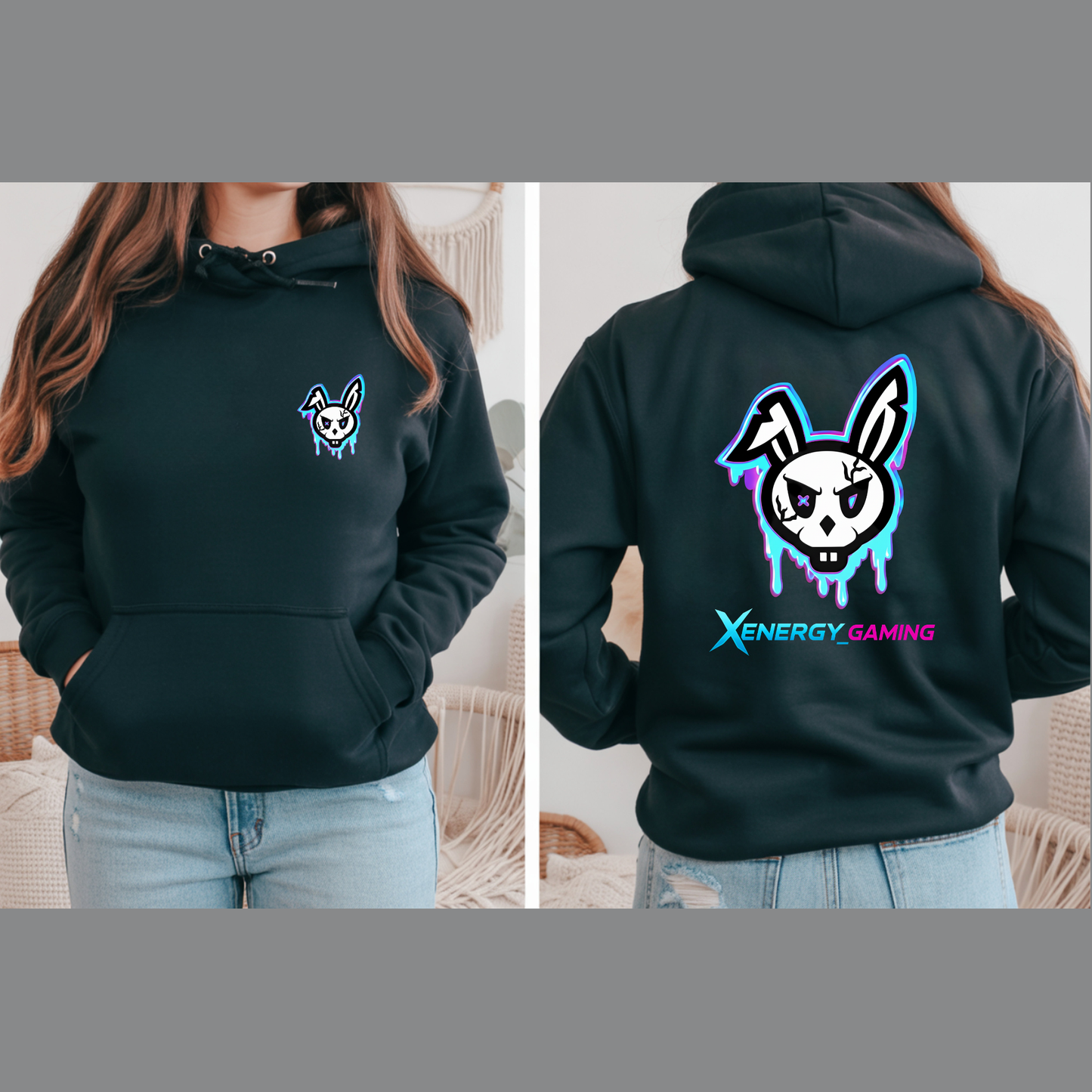 Xenergy Gaming Hoodie – Pocket Logo + Back Print